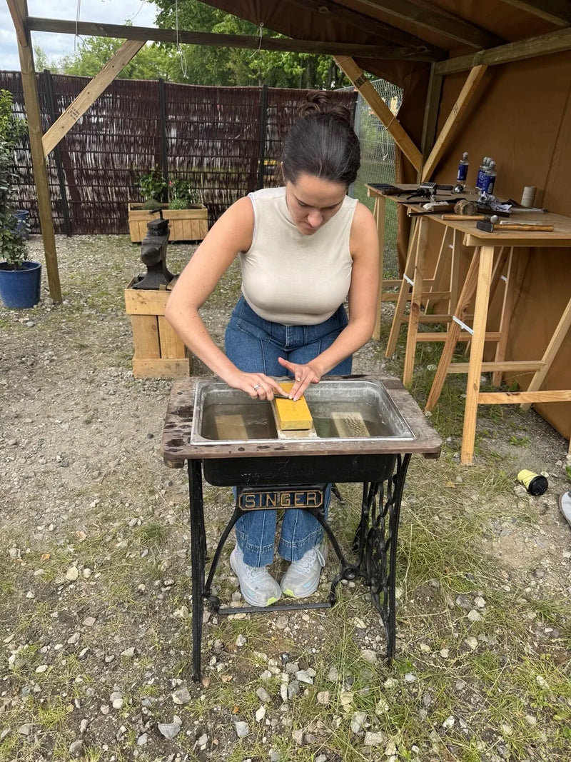 Whetstone Sharpening during a Kiridashi Class
